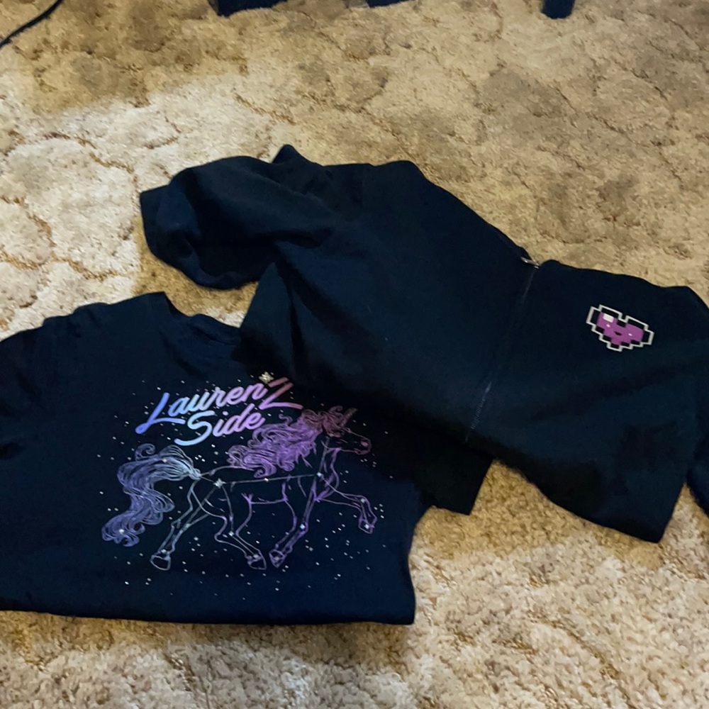 Lauren Z side shirt and zip up